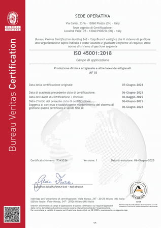 Certificate IT343526 - BIRRIFICIO BALADIN SOCIETA SEMPLICE AGR - ISO45001 - VER ITA_page-0001