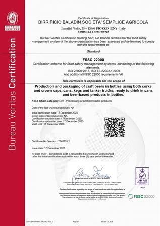 Certificate IT348233 - BIRRIFICIO BALADIN SOCIETA SEMPLICE AGR - FSSC_page-0001